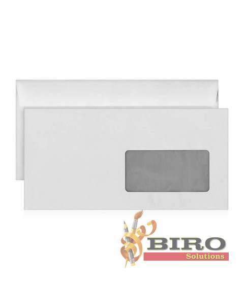 Plic ASIL DL cu fereastră 110x220 mm, 80 gr/m2, banda siliconica