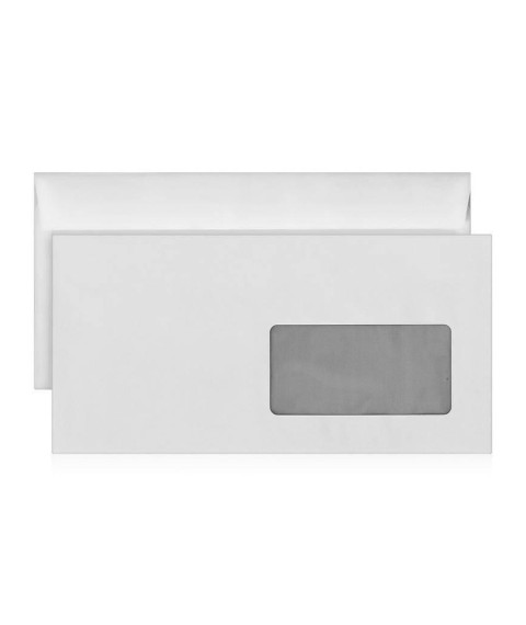 Plic ASIL DL cu fereastră 110x220 mm, 80 gr/m2, banda siliconica