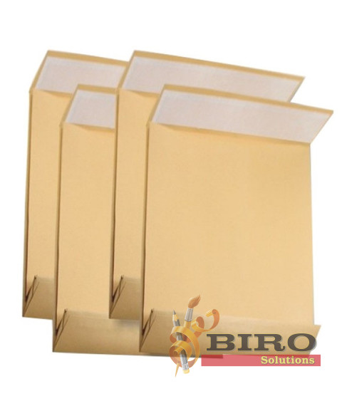 Plic ASIL B4, 250x353 mm, Kraft cu burduf 5 cm, banda siliconica