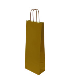Pungă kraft pentru sticle, auriu, 14x9x40 cm Pungă kraft pentru sticle, auriu, 14x9x40 cm