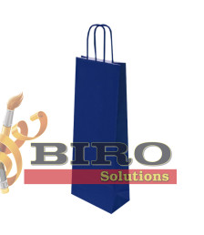 Pungă kraft pentru sticle, albastră, 14x9x40 cm