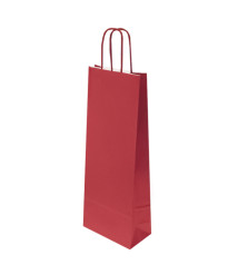 Pungă kraft pentru sticle, bordeaux, 14x9x40 cm