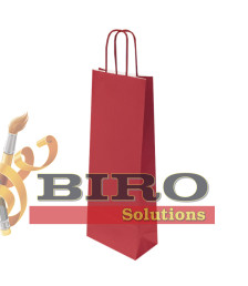 Pungă kraft pentru sticle, bordeaux, 14x9x40 cm