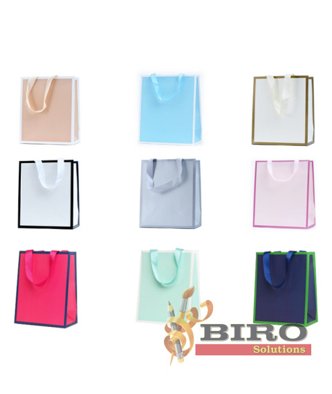 Pungă de cadouri orizontală mare, 54x44x16 cm, set 12 bucăți (mix)