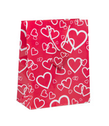 Pungă pentru cadouri Valentines, 26,4x32,4x13,7 cm, set 24 bucăți (mix)