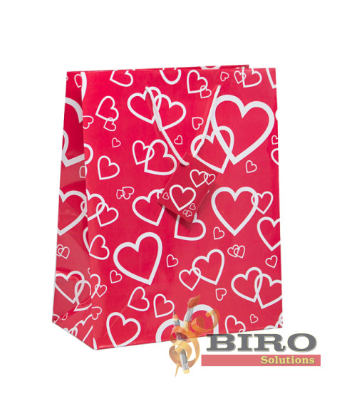 Pungă pentru cadouri Valentines, 26,4x32,4x13,7 cm, set 24 bucăți (mix)