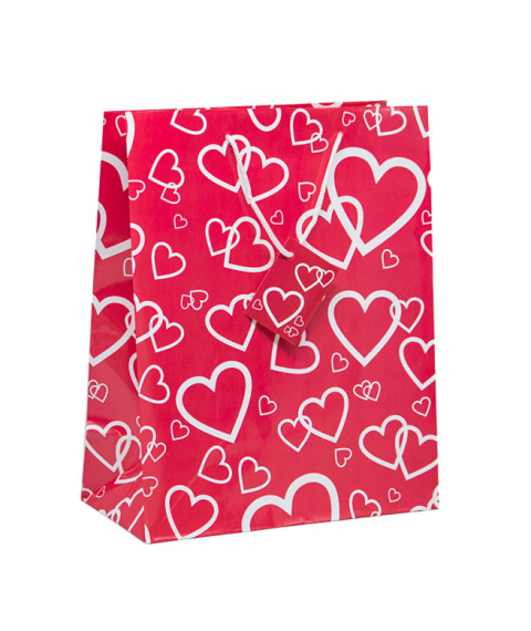Pungă pentru cadouri Valentines, 26,4x32,4x13,7 cm, set 24 bucăți (mix)