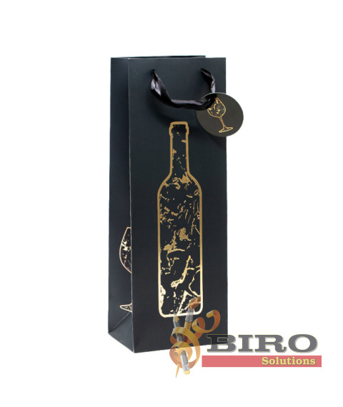 Pungă pentru cadouri tip sticlă, 12x33x8,9 cm, set 12 bucăți (mix)