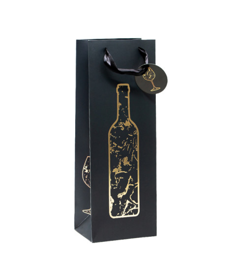 Pungă pentru cadouri tip sticlă, 12x33x8,9 cm, set 12 bucăți (mix)