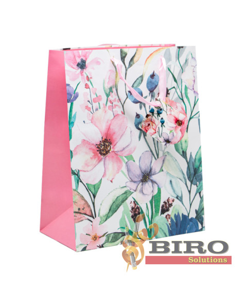 Pungă de cadouri „Flori”, 26,4x32,4x13,7 cm, set 12 bucăți (mix)