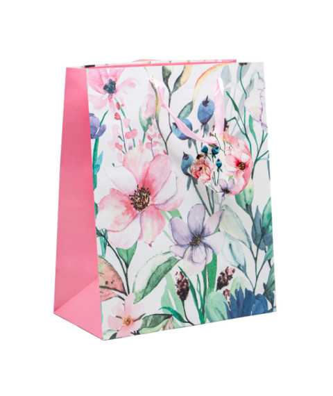 Pungă de cadouri „Flori”, 26,4x32,4x13,7 cm, set 12 bucăți (mix)