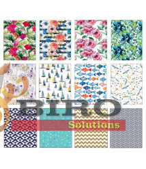 Pungă de cadouri „Flori”, 26,4x32,4x13,7 cm, set 12 bucăți (mix)