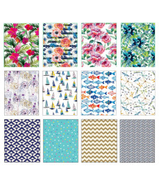 Pungă de cadouri „Flori”, 26,4x32,4x13,7 cm, set 12 bucăți (mix)