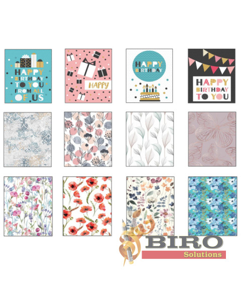 Pungă de cadouri „Flori”, 26,4x32,4x13,7 cm, set 12 bucăți (mix)