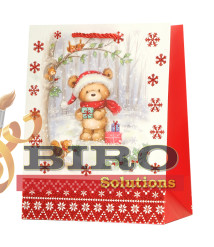 Pungă de cadouri de Anul Nou 3D, 26,4x32,4x13,7 cm, set 12 bucăți (mix)