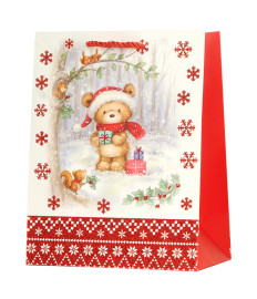 Pungă de cadouri de Anul Nou 3D, 26,4x32,4x13,7 cm, set 12 bucăți (mix)