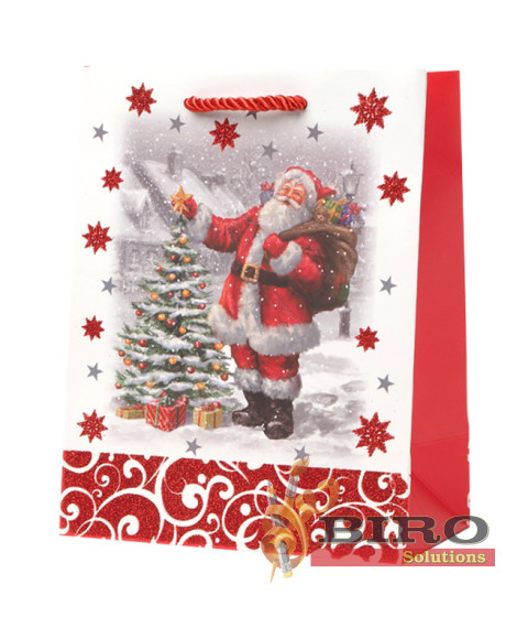 Pungă de cadouri de Anul Nou 3D, 26,4x32,4x13,7 cm, set 12 bucăți (mix)