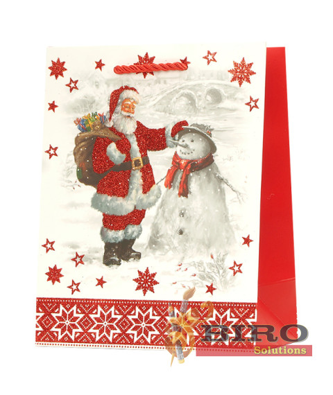 Pungă de cadouri de Anul Nou 3D, 26,4x32,4x13,7 cm, set 12 bucăți (mix)