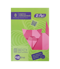 Carton colorat dublu A4, 8 foi, 8 culori, 215 g/m² ZIBI