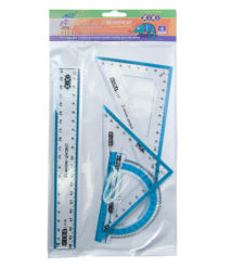 Set rigle Kids Line, 4 elemente: rigla 20cm, raportor,2 echere