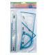 Set rigle Kids Line, 4 elemente: rigla 20cm, raportor,2 echere