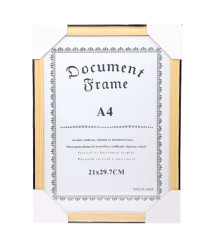 Ramă foto A4, din plastic, crem cu margine neagră, art. 103
