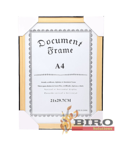 Ramă foto A4, din plastic, crem cu margine neagră, art. 103