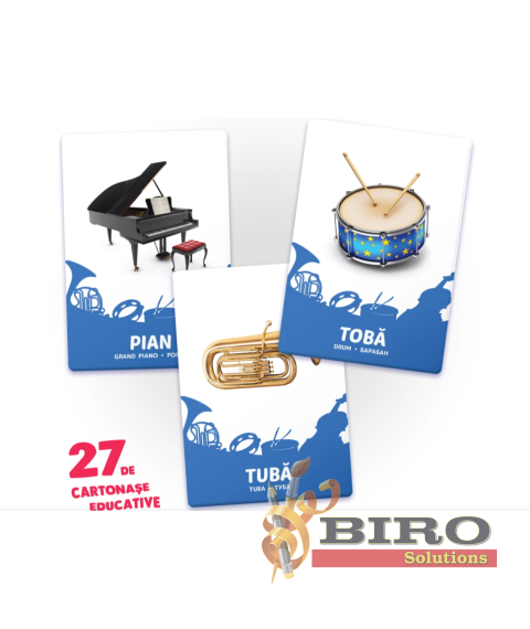 27 de cartonașe. Instrumente muzicale