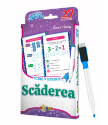 27 de Cartonașe. Scrie și Șterge. Scăderea