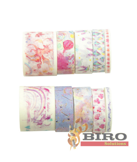 Set bandă adezivă decorativă „Unicorn”, 10 role × 2 m