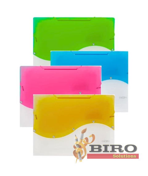 Mapa plastic Noki, cu elastic, A4, diverse culori, 12 separatoare