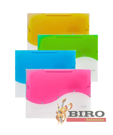 Mapa plastic Noki, cu elastic, A4, diverse culori, 12 separatoare