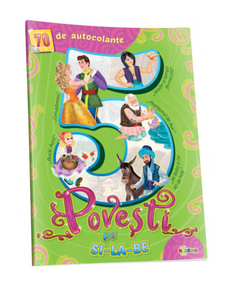 5 povești pe silabe (70 autocolante)