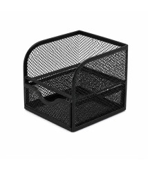 Organizator de birou din plasă cu 1 compartiment și 1 sertar extensibil, metalic