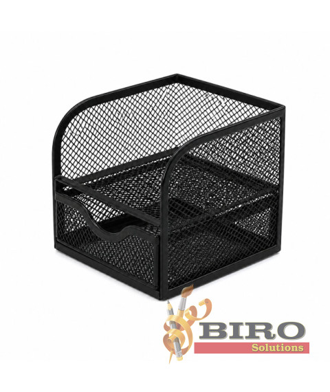Organizator de birou din plasă cu 1 compartiment și 1 sertar extensibil, metalic