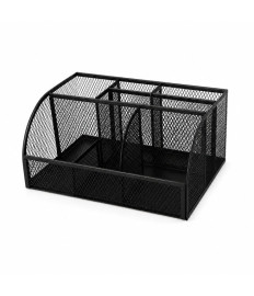 Organizator de birou din plasă cu 7 compartimente, metalic