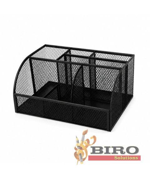Organizator de birou din plasă cu 7 compartimente, metalic