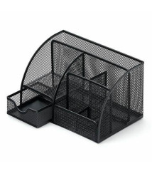 Organizator de birou din plasă cu 7 compartimente, metalic