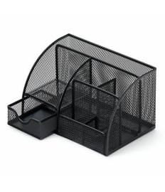 Organizator de birou din plasă cu 7 compartimente, metalic