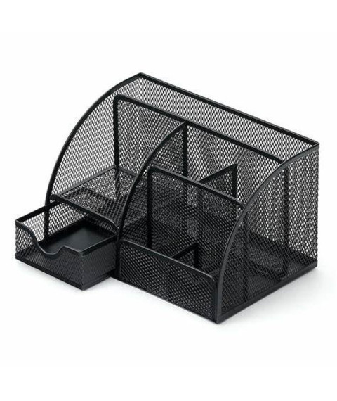 Organizator de birou din plasă cu 7 compartimente, metalic