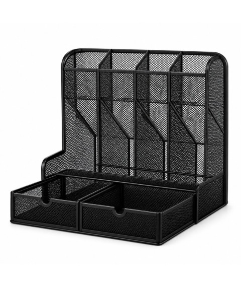 Cutie de depozitare pentru birou din plasă cu sertar extensibil, metalică