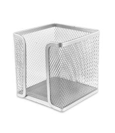 Boxă din metal pentru hârtie, înălțime 6 cm, argintie
