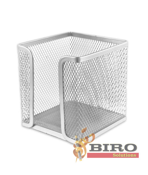 Boxă din metal pentru hârtie, înălțime 6 cm, argintie