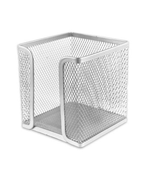Boxă din metal pentru hârtie, înălțime 6 cm, argintie