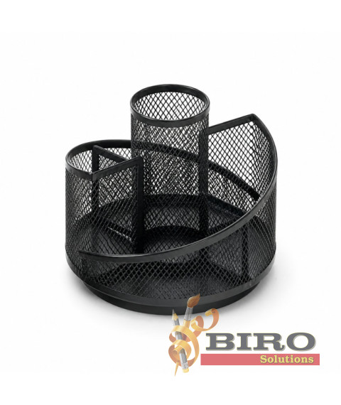 Organizator de birou din plasă, cu 5 compartimente, metalic