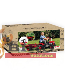 Tractor cu pedale cu remorcă DOLU roșu, cod 2460D