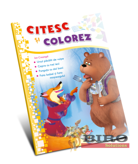Citesc și colorez (pe silabe). Ursul păcălit de vulpe