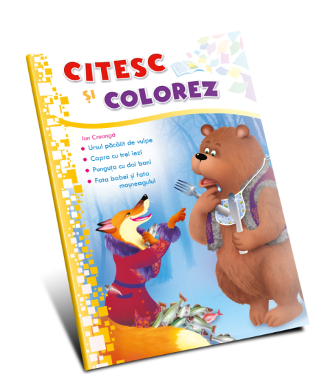 Citesc și colorez (pe silabe). Ursul păcălit de vulpe