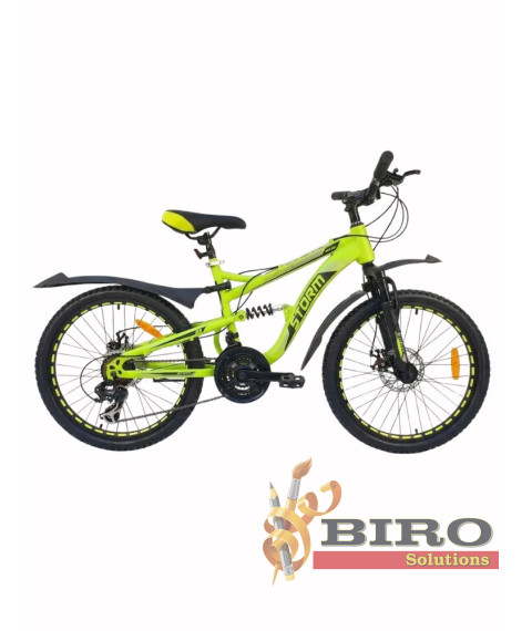 Bicicletă pentru copii Storm 22 inch, verde neon