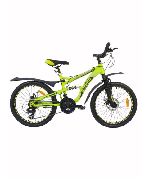 Bicicletă pentru copii Storm 22 inch, verde neon